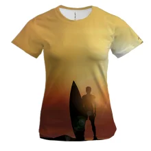 Женская 3D футболка Surfer with Board