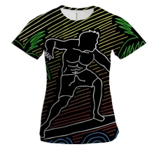 Женская 3D футболка Surfer Line art