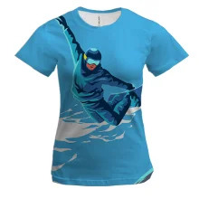 Жіноча 3D футболка Snowskater is Jumping