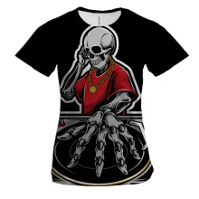 Женская 3D футболка Skull DJ