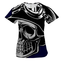 Женская 3D футболка Skull Pop Art с черепом в каске