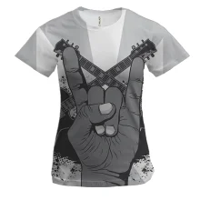 Женская 3D футболка Rock Hand