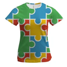 Женская 3D футболка Puzzle Pattern