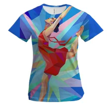Женская 3D футболка Gymnast low poly