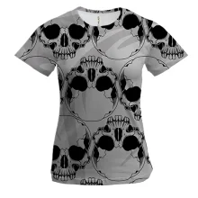 Женская 3D футболка Skull pattern