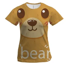Женская 3D футболка с медвежьей мордочкой «bear»