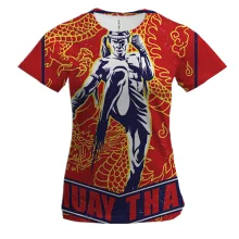 Женская 3D футболка с борцом Muay Thai (3)