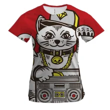Жіноча 3D футболка Hip hop cat