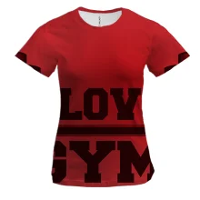 Женская 3D футболка I love gym