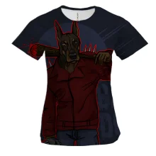 Женская 3D футболка Bad dog