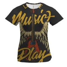 Жіноча 3D футболка Music play rock