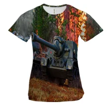 Жіноча 3D футболка World of Tanks (з танками в полі)