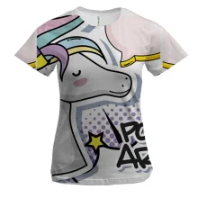 Жіноча 3D футболка Pop art unicorn