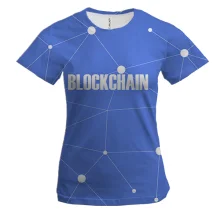 Жіноча 3D футболка Blockchain із цифровою мережею