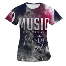 Женская 3D футболка Music festival party