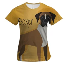 Жіноча 3D футболка Boxer dog