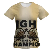 Женская 3D футболка Fight like a champion