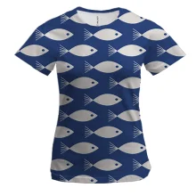 Женская 3D футболка White fish