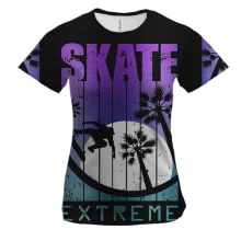 Женская 3D футболка Skate extreme