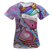 Женская 3D футболка lets party unicorn
