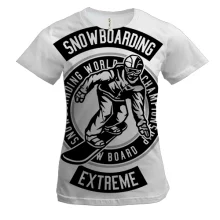 Жіноча 3D футболка Snowboarding extreme