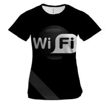 Жіноча 3D футболка Wi-Fi з чорною кулею