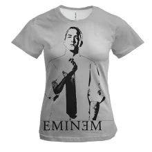 Женская 3D футболка Eminem с портретом рэпера