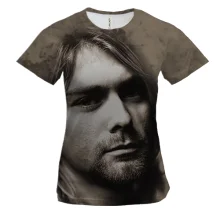Женская 3D футболка Курт Кобейн (Nirvana)