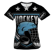 Женская 3D футболка Blue Hockey