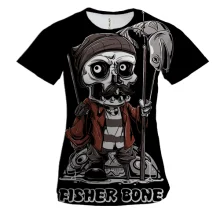 Женская 3D футболка Fisher bone