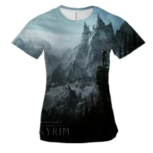 Жіноча 3D футболка з пейзажем Skyrim
