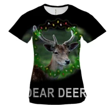 Женская 3D футболка с новогодним оленем "Dear Deer"