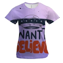 Жіноча 3D футболка I want to believe з НЛО