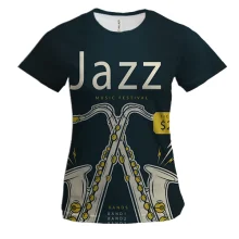 Женская 3D футболка Jazz music fest