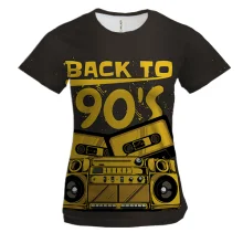 Женская 3D футболка Back to 90