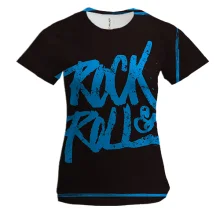 Женская 3D футболка Rock & Roll в стиле голубого граффити
