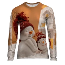 Женский 3D лонгслив Christmas toy snowman