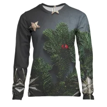 Женский 3D лонгслив Christmas tree branch