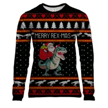 Женский 3D лонгслив «Merry Rex-mas»