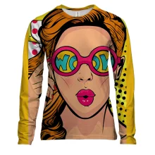 Жіночий 3D лонгслів Girl Wow Pop Art