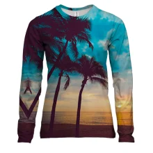 Жіночий 3D лонгслів Palm trees and sunset