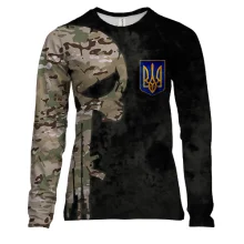 Женский 3D лонгслив Punisher skull multicam