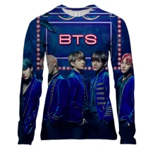 Женский 3D лонгслив с группой БТС (BTS K-POP) ARMY в костюмах
