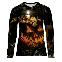 Женский 3D лонгслив Halloween pumpkin art 2
