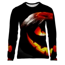 Женский 3D лонгслив Halloween pumpkin art 3