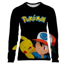 Женский 3D лонгслив Эш и Пикачу - Pokemon