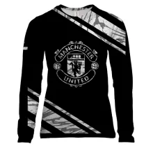 Женский 3D лонгслив "Manchester United" черно-белая