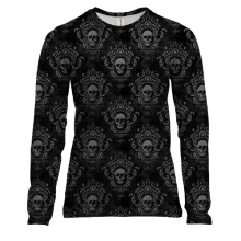 Жіночий 3D лонгслів Royal Skull, паттерн