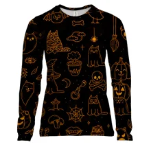 Женский 3D лонгслив Halloween Cats, pattern