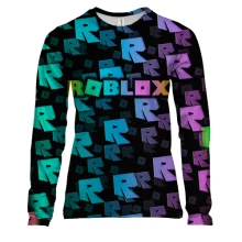 Женский 3D лонгслив Roblox, rainbow pattern